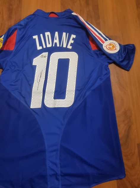 Maglia replica firmata di Zinedine Zidane per la Francia 2004