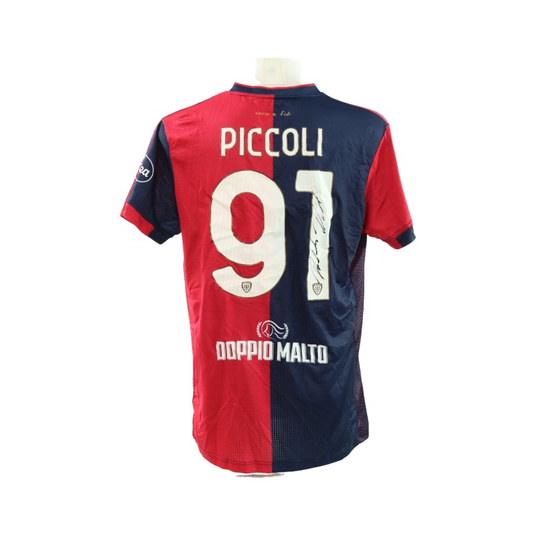 Piccoli's Signed Unwashed Shirt, Cagliari vs Lecce 2025