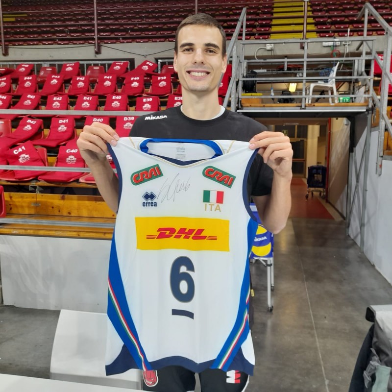Italy Volleyball Team Jersey Signed by Simone Giannelli
