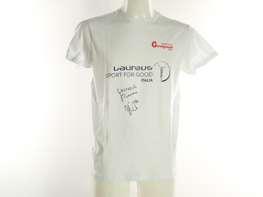 Laureus Foundation and Polisportiva Garegnano Shirt - Signed by Simone Biles and Jonathan Owens