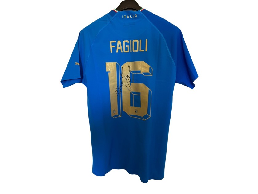 Fagioli's Signed Match-Issued Shirt Albania vs Italy 2022