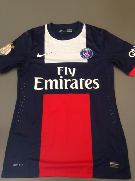 Paris Saint-Germain fanshop shirt, Cavani, Ligue 1 2013/2014 - signed