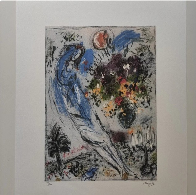 "Love By The Moon" Lithograph Signed by Marc Chagall