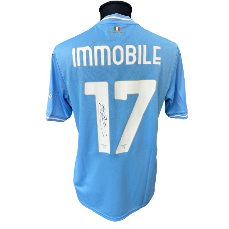 Maglia Immobile Lazio, preparata Supercoppa Italiana 2023/24 - Autografata 