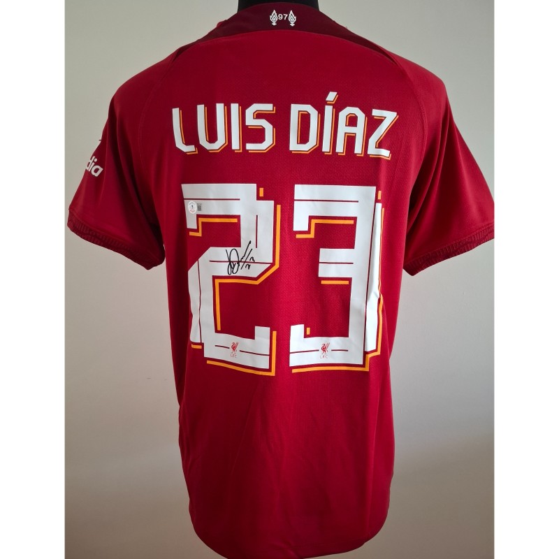 La maglia replica firmata di Luis Diaz per il Liverpool 2021/22