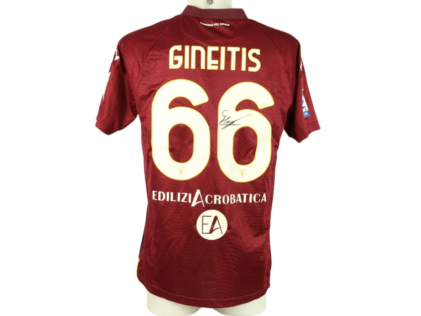 Gineitis' Unwashed Signed Shirt, Cagliari vs Torino 2024