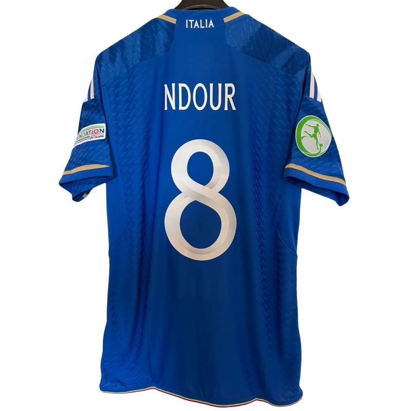 Ndour's Italy Match-Issued Shirt, Euro U-19 2023