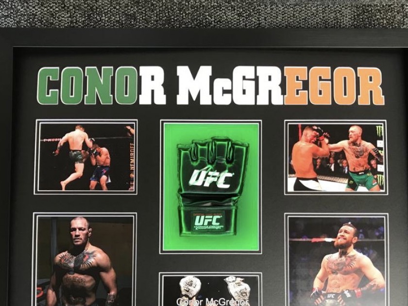 A Signed Glove and Photo Display of UFC Legend, Conor McGregor