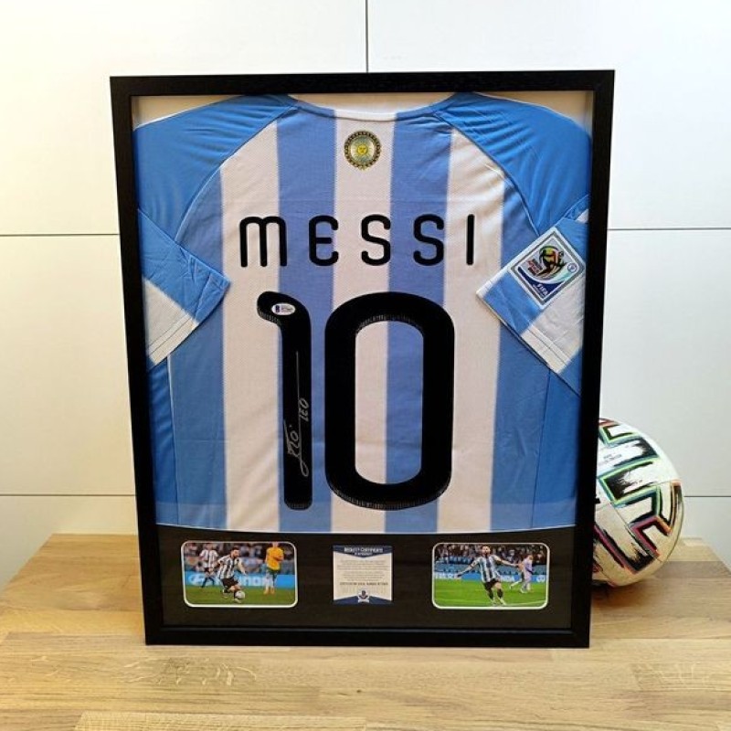 Maglia Messi Argentina - Autografata e incorniciata