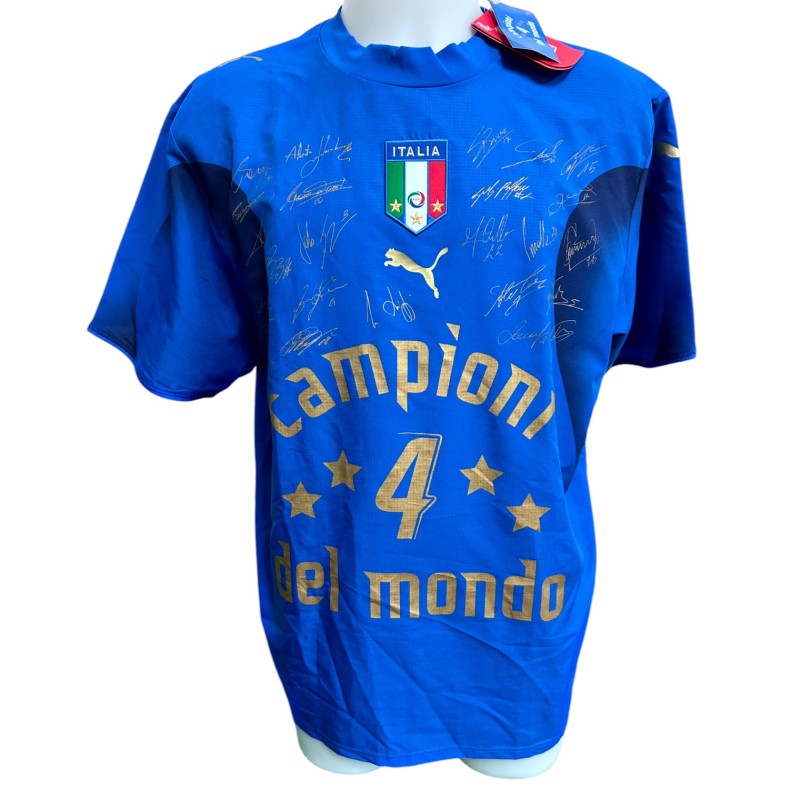 Italy's World Champions 2006 Official Commemorative Shirt - Signed by the Players