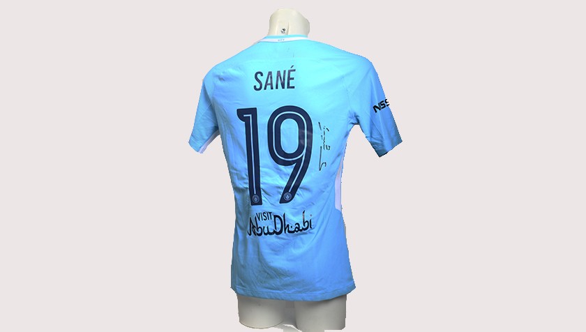 Leroy Sané Match-Worn Signed Manchester Derby Shirt