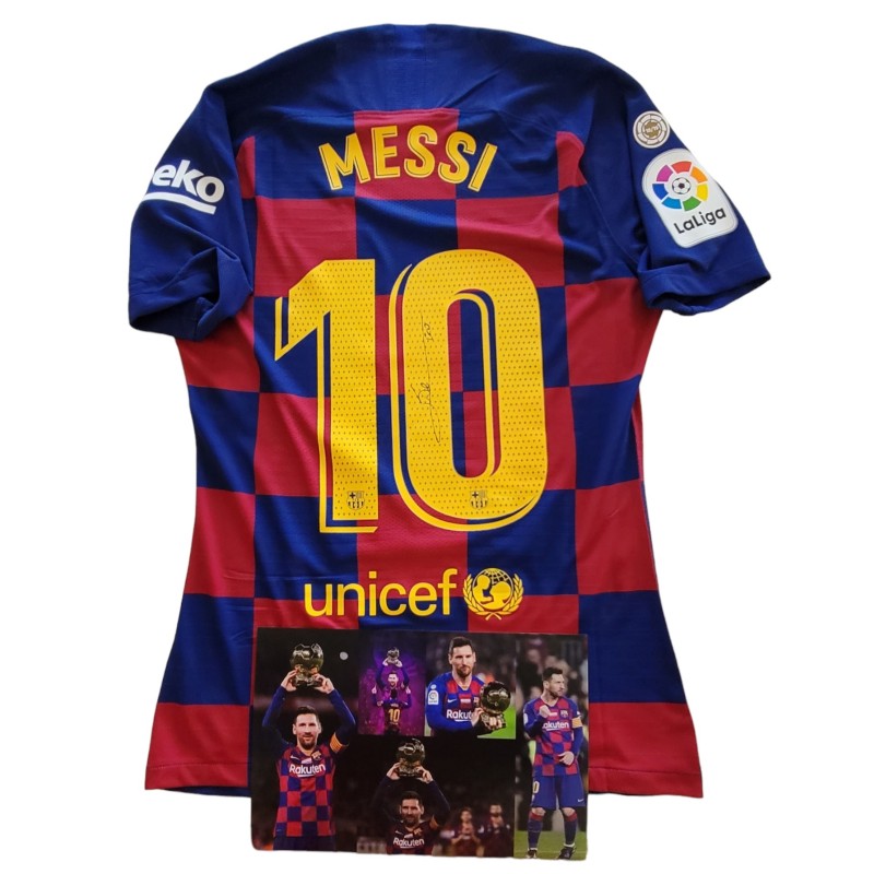 Messi's Barcelona Issued Signed Shirt, 2019/20 - "La Maratò"