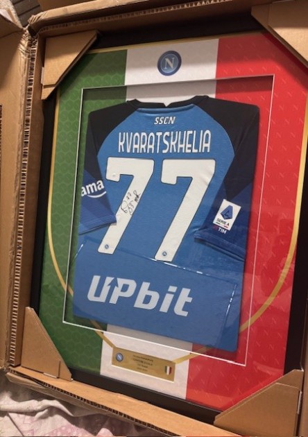 Kvaratskhelia's Napoli Signed Match-Issued Shirt, 2022/23