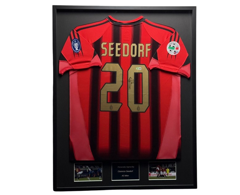 Clarence Seedorf's AC Milan 2006/07 Signed And Framed Home Shirt