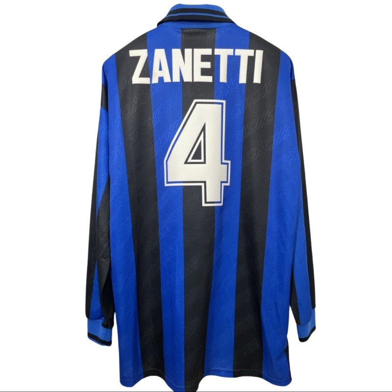 Zanetti's Inter Match-Issued Shirt, 1995/96