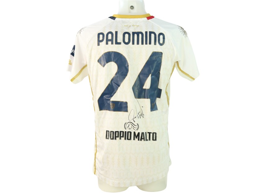 Palomino's Signed Unwashed Shirt, Lecce vs Cagliari 2024