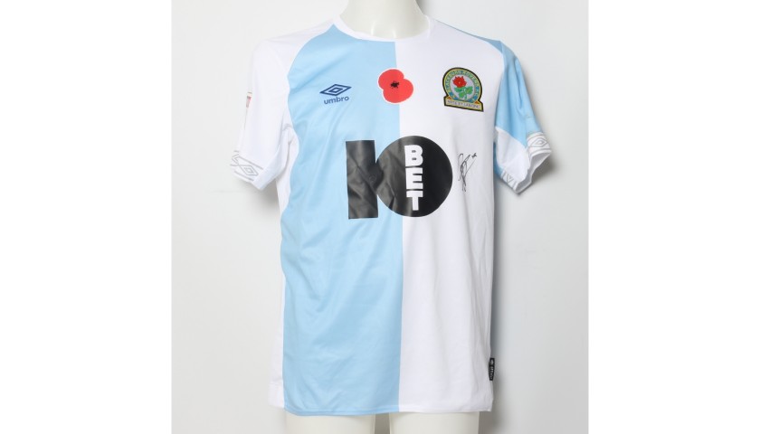 Ben Brereton's Match-Worn Blackburn Rovers Signed Poppy Home Shirt 