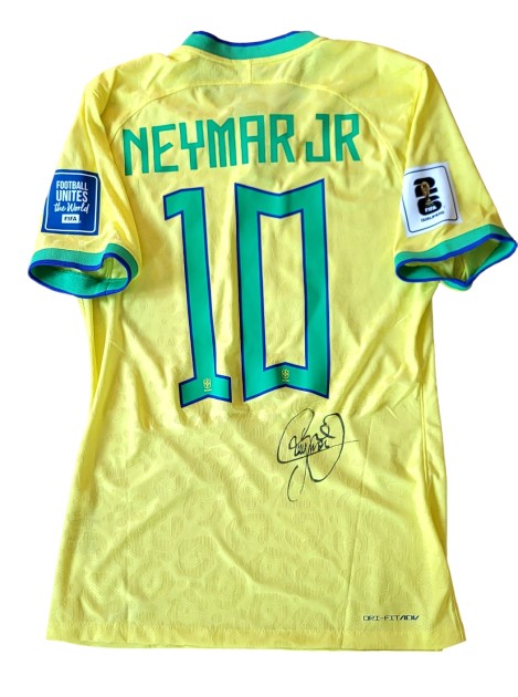 Maglia preparata Neymar, Uruguay vs Brasile 2023 - Autografata