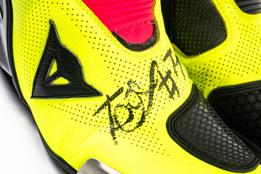 Tony Arbolino’s Signed and Worn ELF Marc VDS Racing Team Moto2™ Boots