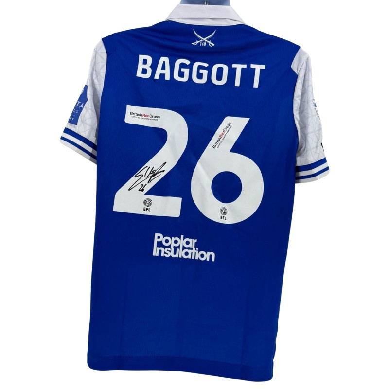 Maglia firmata del Baggott's Bristol Rovers EFL Sky Bet League One indossata durante la partita