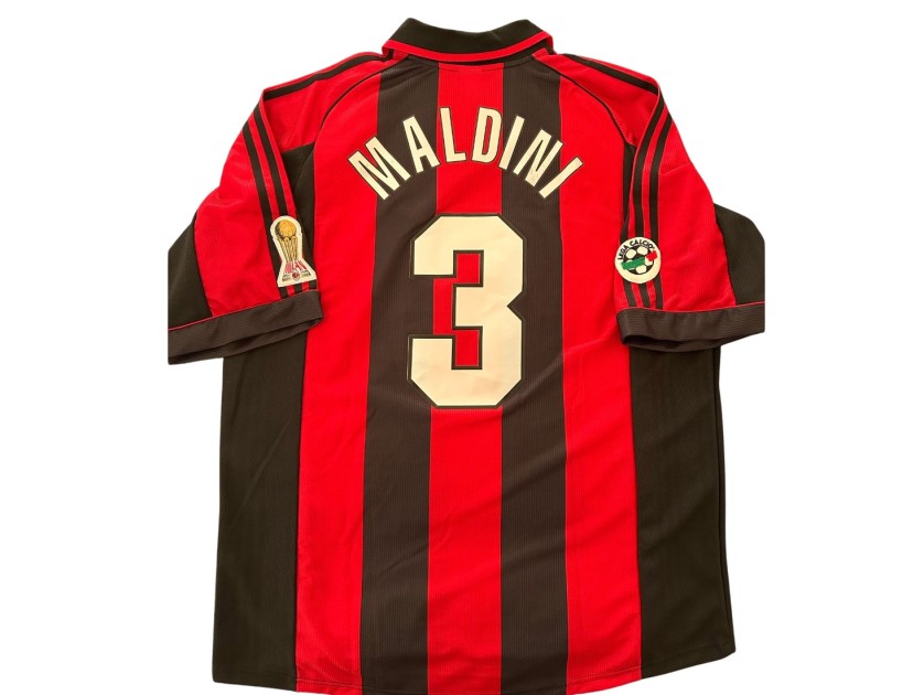 Maldini's Milan Match-Issued Shirt, Serie A 1999/00