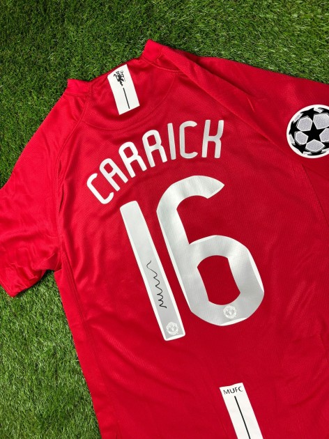 Michael Carrick Signed Manchester United 2008 Champions League Football Shirt