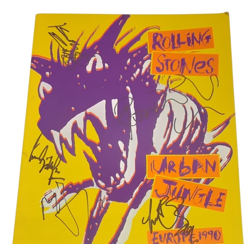 Programma del tour mondiale dei Rolling Stones Urban Jungle - Autografato 1990