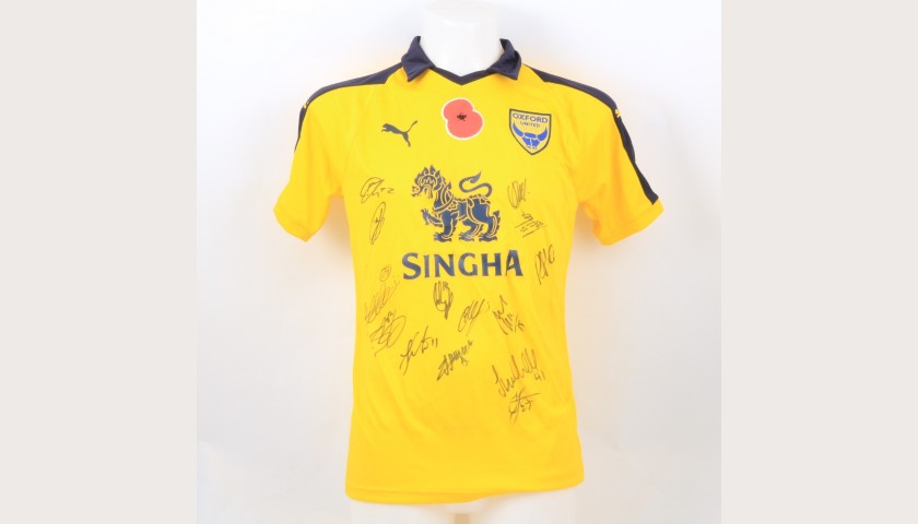 Oxford United Official Poppy Shirt Signed by the Team