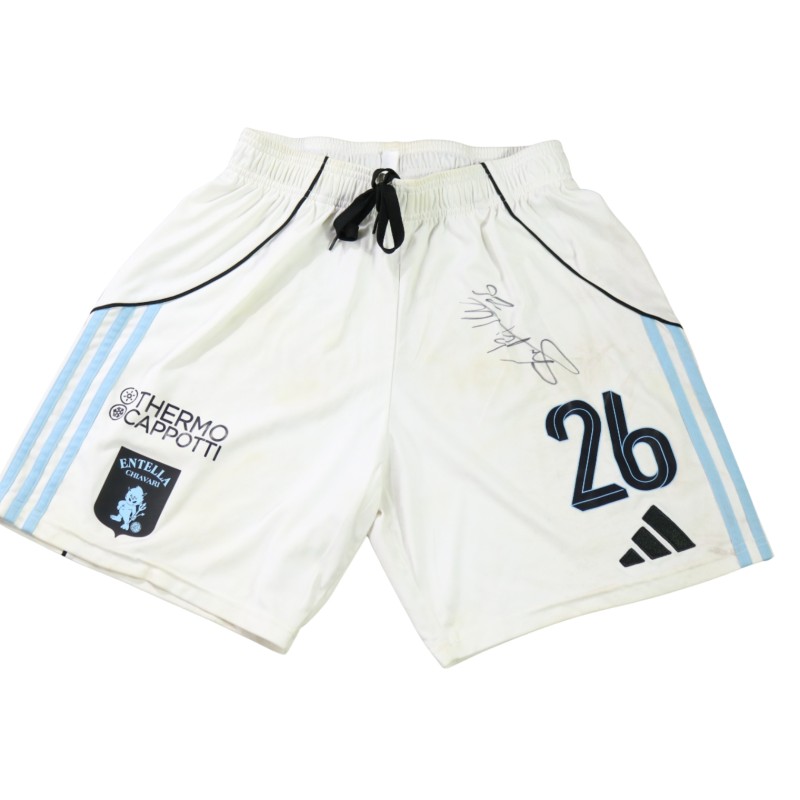 Pantaloncini Di Mario Unwashed Virtus Entella vs Carrarese, 2026 - Autografati
