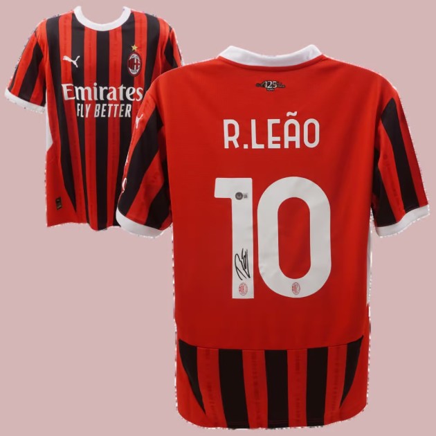 Rafael Leao's AC Milan Signed Replica Shirt