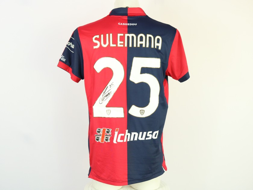 Sulemana's Unwashed Signed Shirt, Cagliari vs Hellas Verona 2024 "Keep Racism Out"