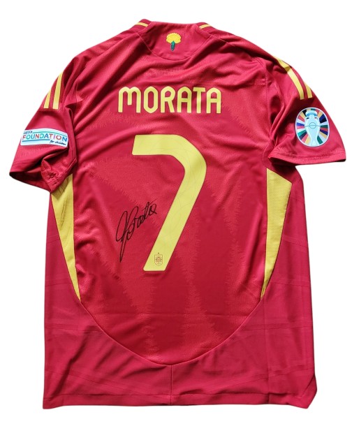 Maglia Preparata Morata Spagna vs Inghilterra, EURO 2024 - Autografata