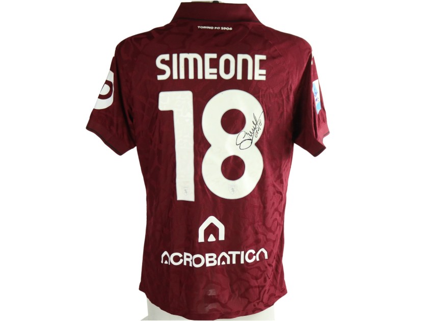 Simeone's Signed Unwashed Shirt, Udinese vs Torino 2026