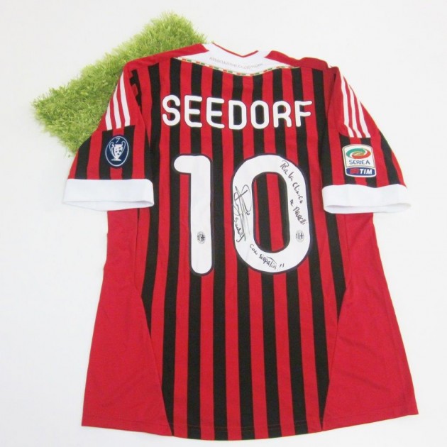 Seedorf Milan match issued shirt, Serie A 2011/2012 - signed
