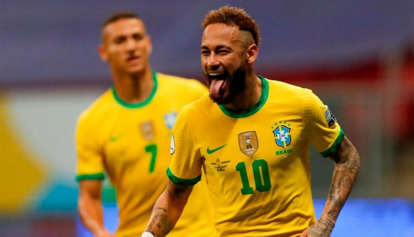 Brazil 2020/21 Home Neymar JR #10 Jersey Name Set
