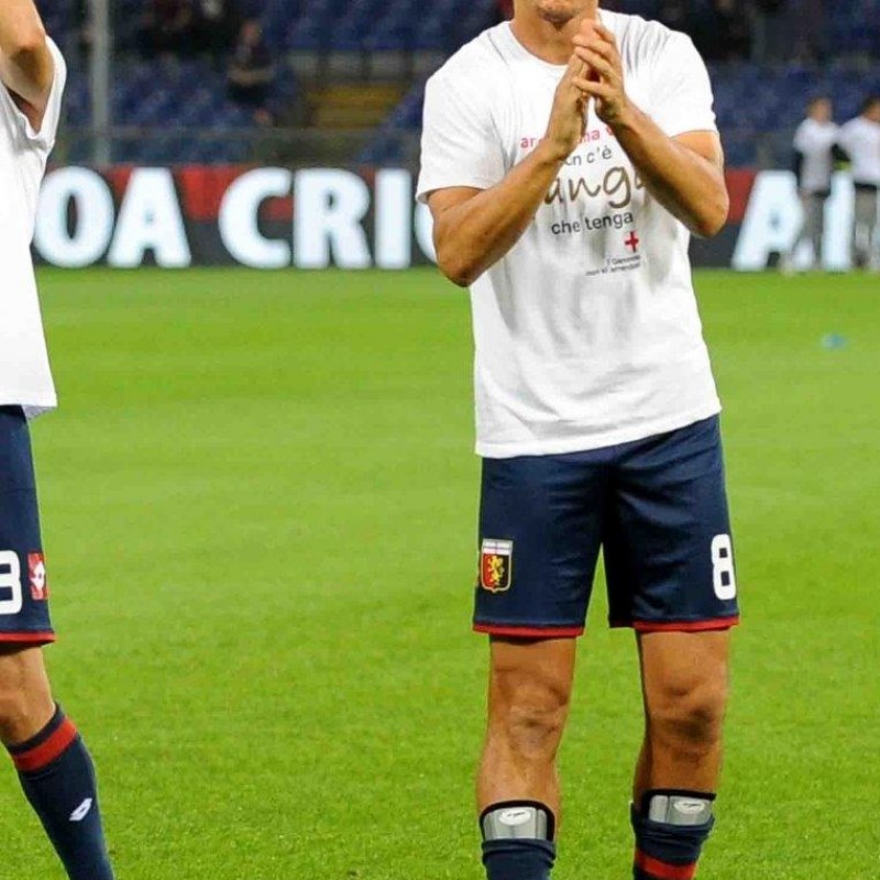 Burdisso match worn shirt “Non c’è fango che tenga” , Genoa–Empoli Serie A 2014/2015 - signed