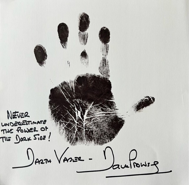 David Prowse Original Pressed and Signed Hand Print