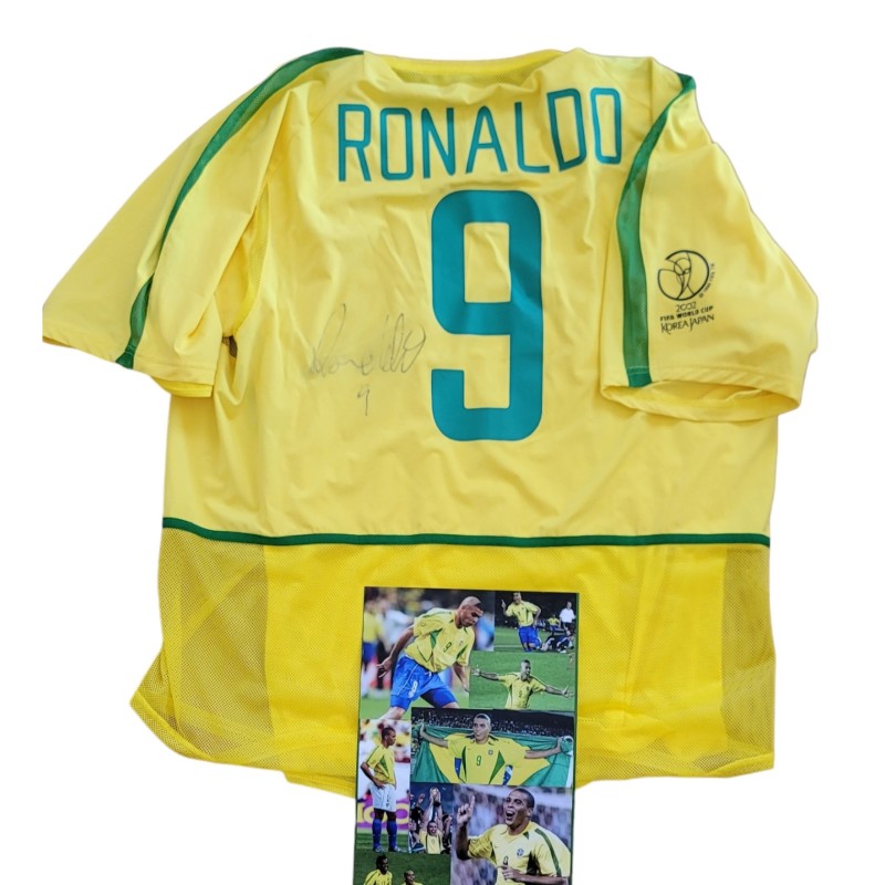 Maglia Ronaldo Brasile, replica WC 2002 - Autografata