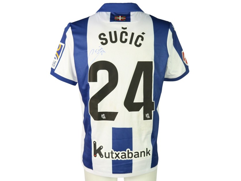 Sučić's Signed Unwashed Shirt, Real Sociedad vs Valencia 2024