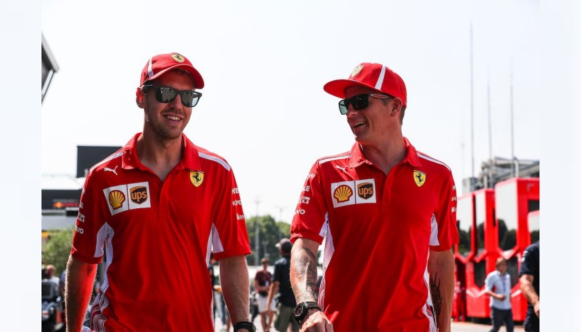 Official Ferrari T-Shirt - Signed by Vettel and Raikkonen