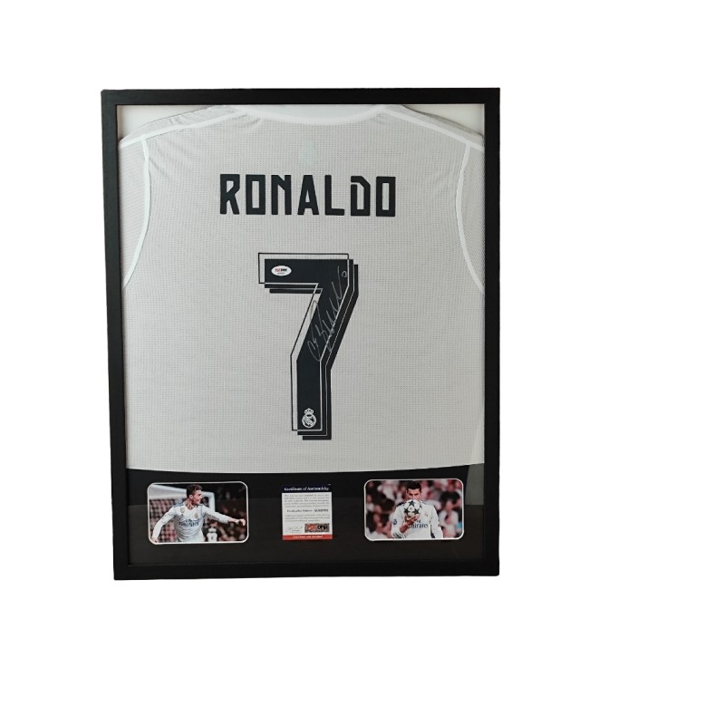 Cristiano Ronaldo's Real Madrid Signed Shirt in a Deluxe High-Quality Frame