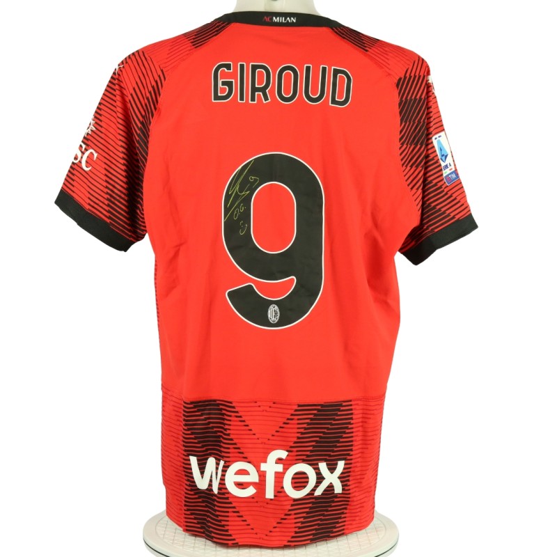 Giroud's Milan Signed Match Shirt, 2023/24 