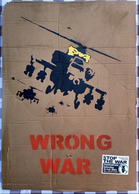 'Yellow Chopper Wrong War' Cardboard Souvenir Attributed to Banksy