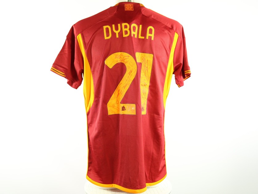 Dybala Official AS Roma Shirt, 2023/24 - Signed by the Team
