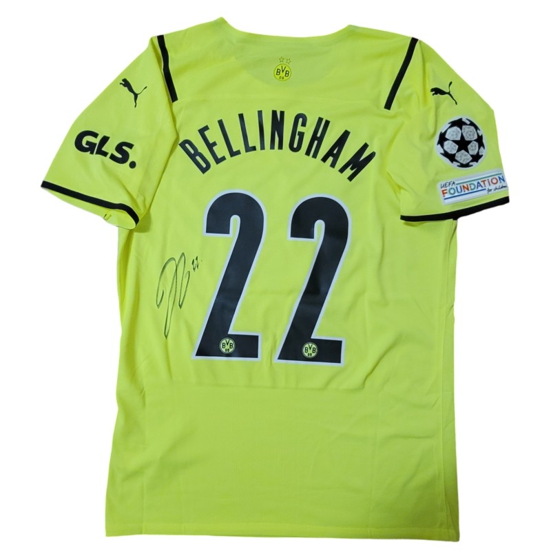 Bellingham's Issued Signed Shirt, Borussia Dortmund UCL 2021/22