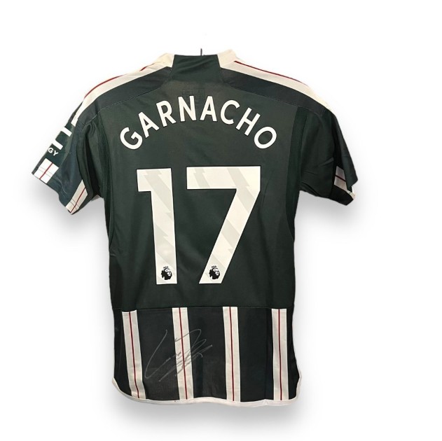 Maglia away replica firmata da Alejandro Garnacho per il Manchester United 2023/24