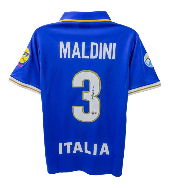 Paolo Maldini's Italy Signed Replica Shirt