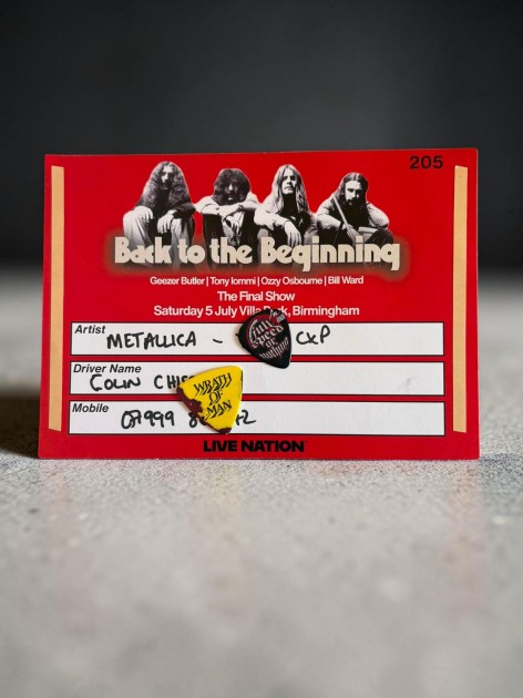Metallica & Black Sabbath Backstage Pass with Picks