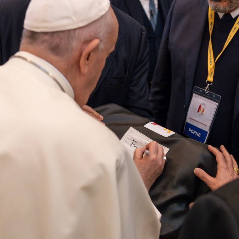 Backpack Signed by Pope Francis