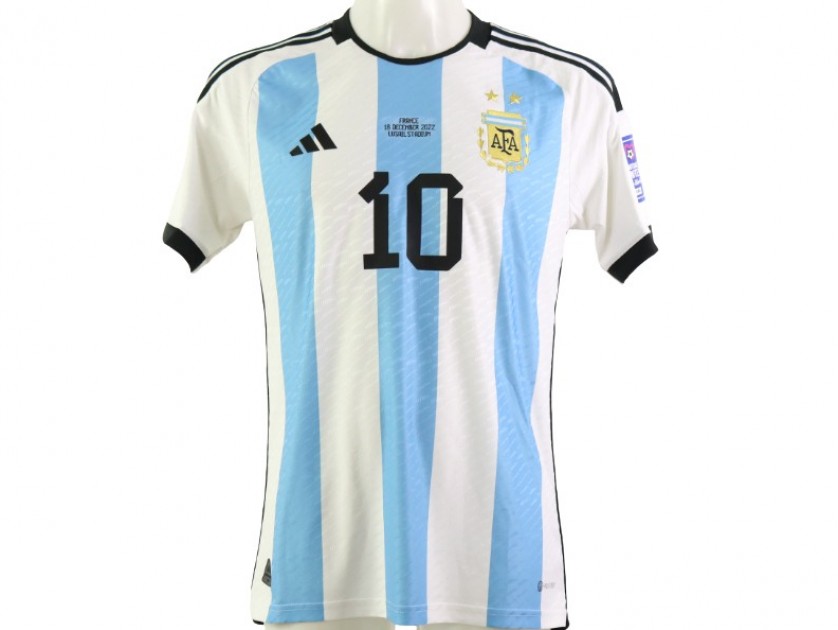 Messi Authentic Argentine Shirt, Final WC 2022 - CharityStars